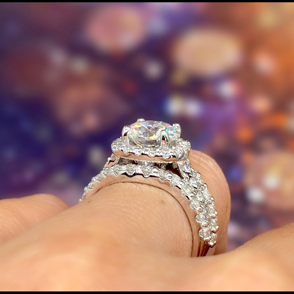 Moissanite ring set with certificate - Picture 4 of 16